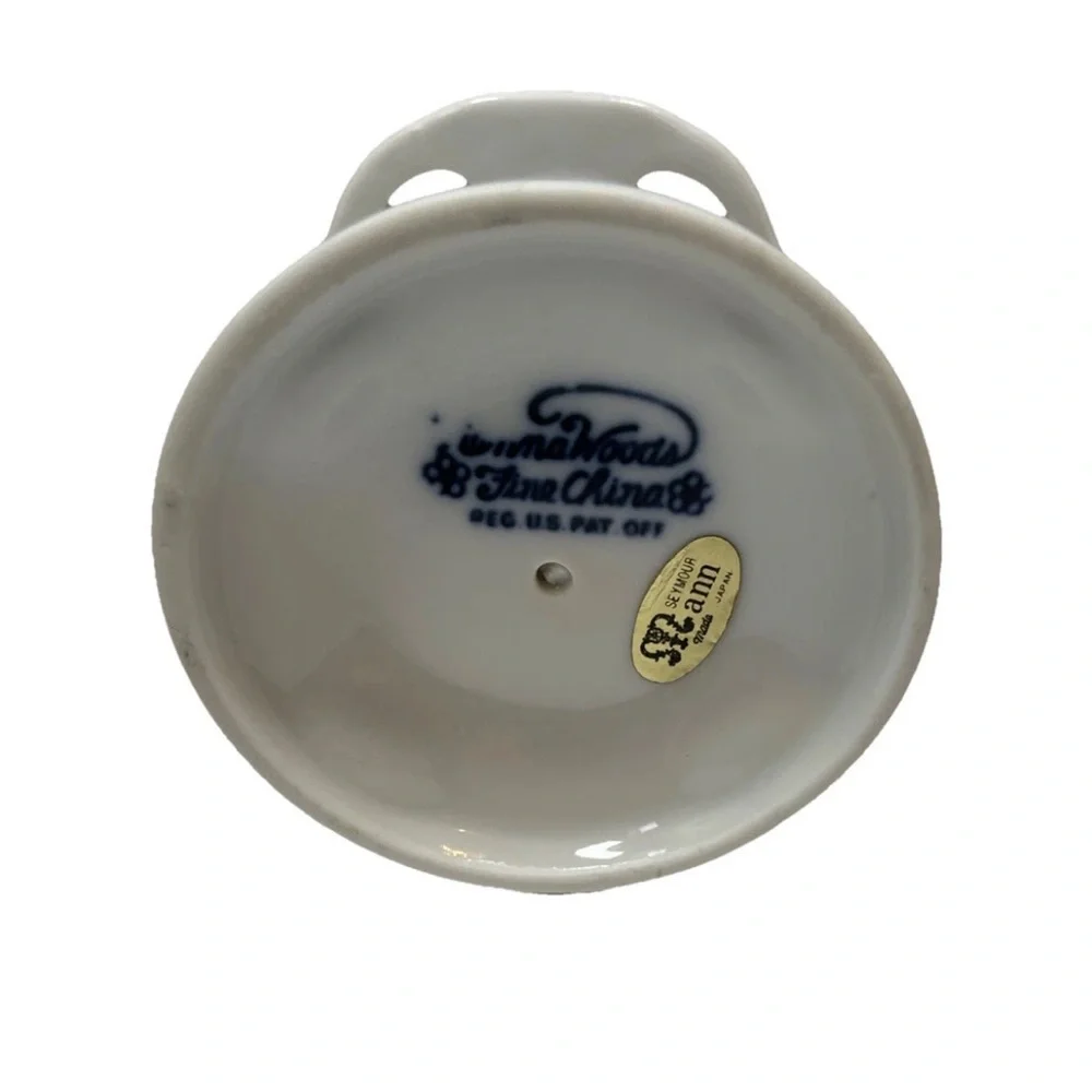 Vintage Porcelain Blue Onion Danube Tooth Brush Holder Japan